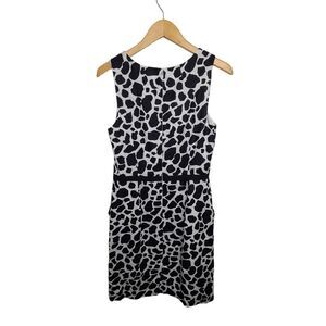 Valerie Bertinelli 100% Linen Animal Print Pencil Dress Womens SZ 6 w Pockets